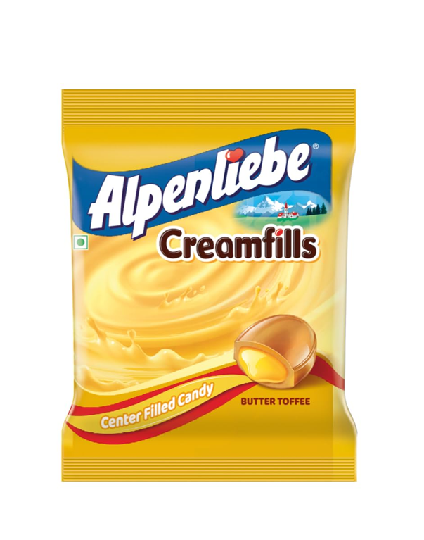 Alpenliebe Creamfills Butter Toffee Pouch Butter Toffee Flavor 3.6Gm (40 Pcs)